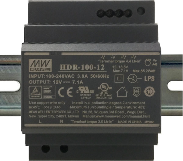 MEAN WELL MEAN WELL HDR-100-24 Průmyslový zdroj na DIN lištu, 100W, 24V