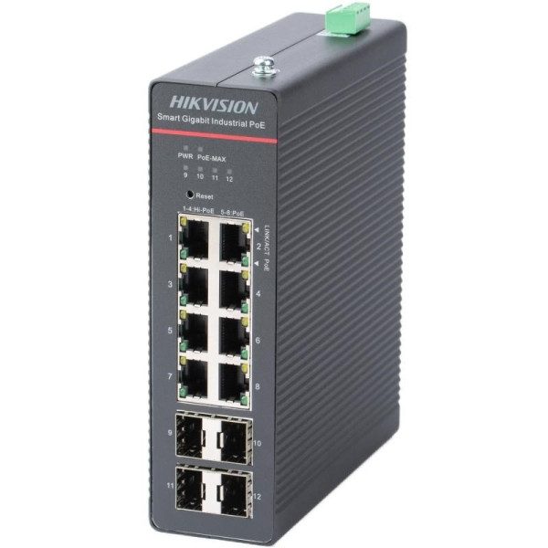 Hikvision Průmyslový Poe switch HIKVISION DS-3T1512HP-SI-8P4F Smart managed