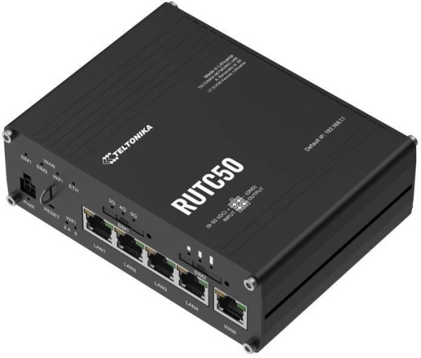 Teltonika Teltonika RUTC50 Průmyslový 5G Wi-Fi Router, GPS