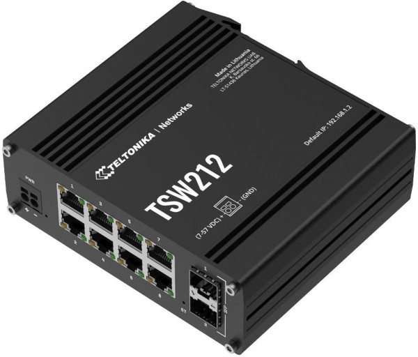 Teltonika Teltonika TSW212 Průmyslový switch s managementem, 8x GLAN, 2x SFP