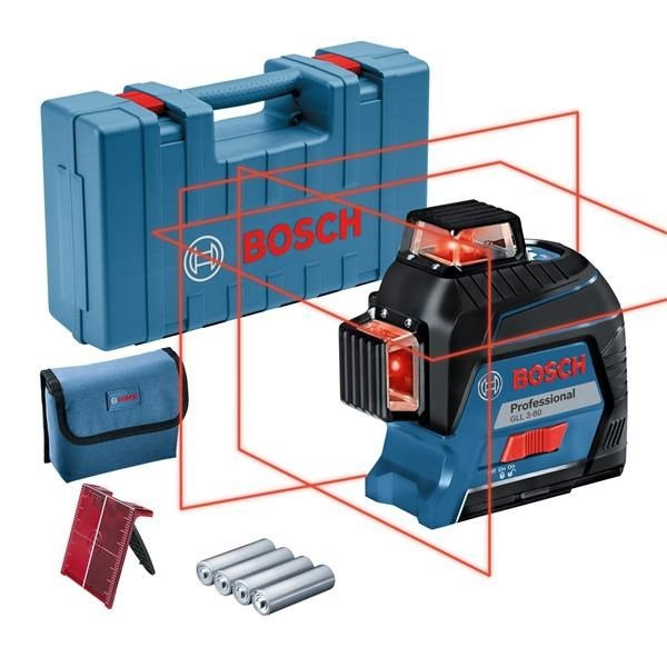 Bosch BOSCH GLL 3-80, čárový laser, až 30 m, s přijímačem až 120 m