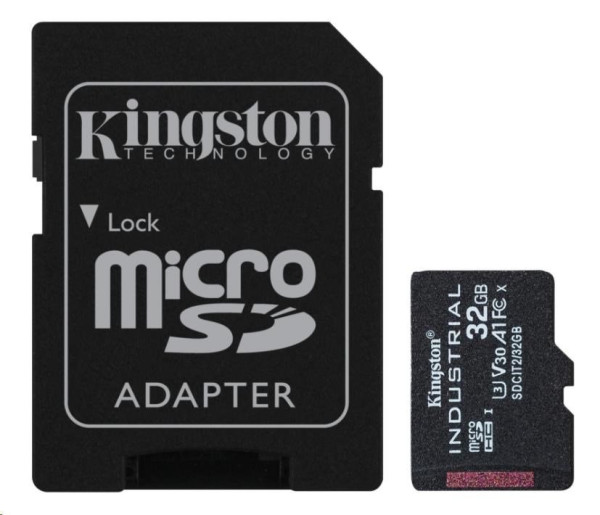 Kingston Kingston MicroSDHC karta 32GB Industrial C10 A1 pSLC Card + SD Adapter