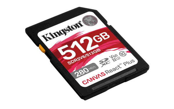Kingston Kingston SDXC karta 512GB Canvas React Plus, UHS-II, U3, V60, R:280/W:150MB/s