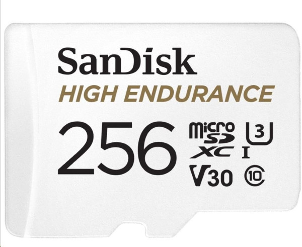 SanDisk SanDisk MicroSDXC karta 256GB High Endurance (R:100/W:40 MB/s, Class 10, U3 V30) + adaptér