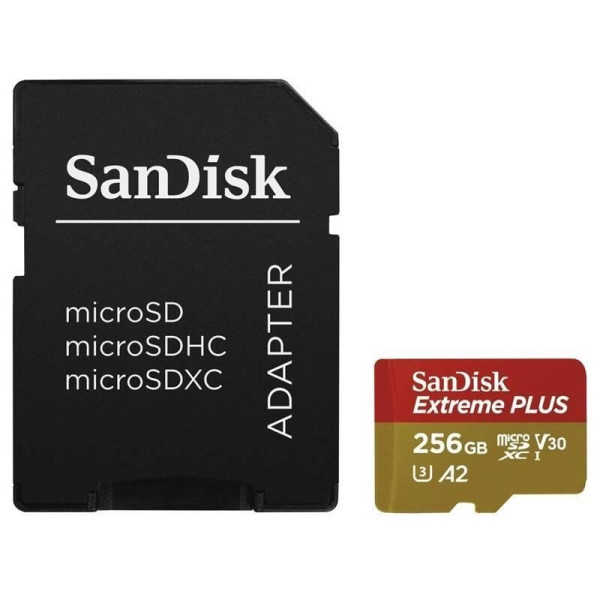 SanDisk SanDisk micro SDXC karta 256GB Extreme PLUS (200 MB/s Class 10, UHS-I U3 V30) + adaptér