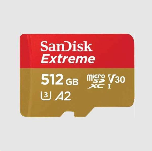 SanDisk SanDisk micro SDXC karta 512GB Extreme (190 MB/s Class 10, UHS-I U3 V30) + adaptér