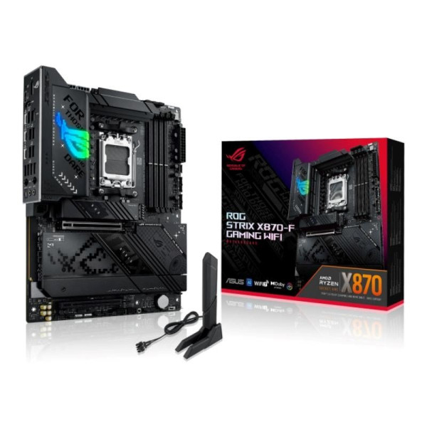 ASUS Taiwan ASUS MB Sc AM5 ROG STRIX X870-F GAMING WIFI, AMD X870, 4xDDR5, 1xDP, 1xHDMI, 1xUSB4, WiFi