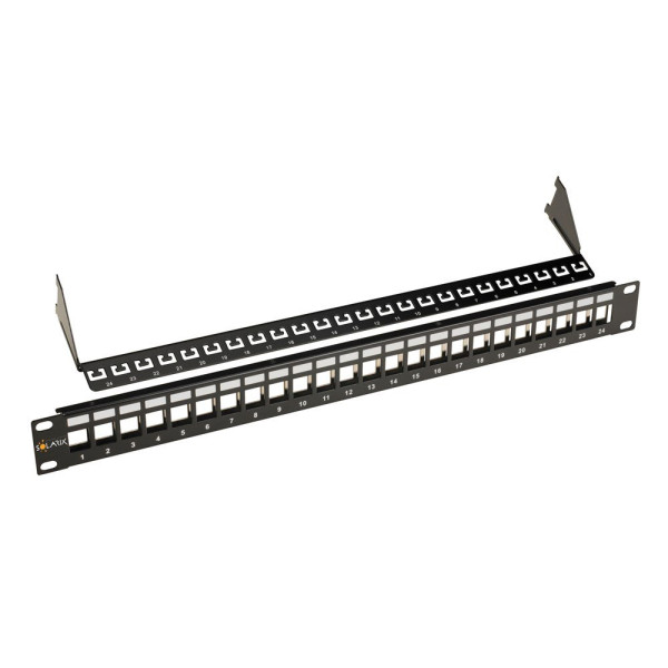 Solarix Solarix 19" modulární neosazený patch panel Solarix 24 portů černý 1U SX24M-0-STP-BK-UNI