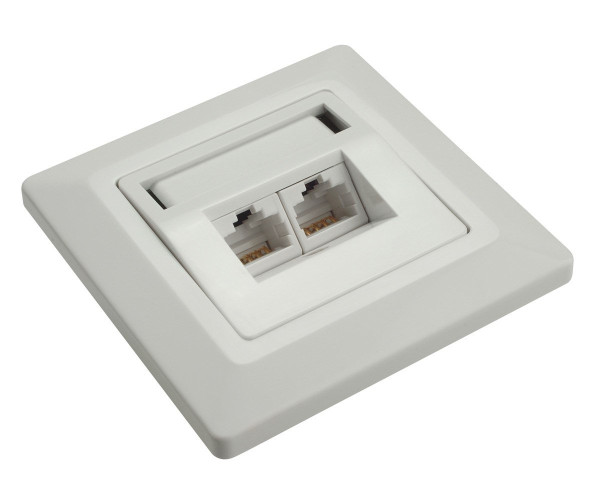 Solarix Solarix Zásuvka Solarix CAT5E UTP 2 x RJ45 pod omítku bílá SX9-2-5E-UTP-WH