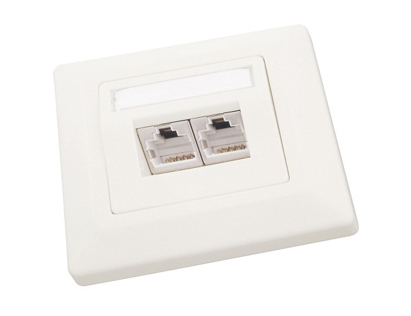 Solarix Solarix Zásuvka Solarix CAT5E STP 2 x RJ45 pod omítku bílá SX9-2-5E-STP-WH