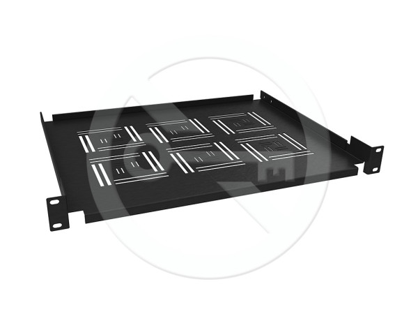 Solarix Solarix Police 19" 1U 350mm ukládací plato BK úchyt na přední lišty UP-03-B