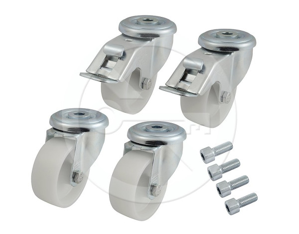 Solarix Solarix Kolečka otočná pod stojanový rozvaděč, nosnost 600 kg, set 4 kusů, KOL-HD600