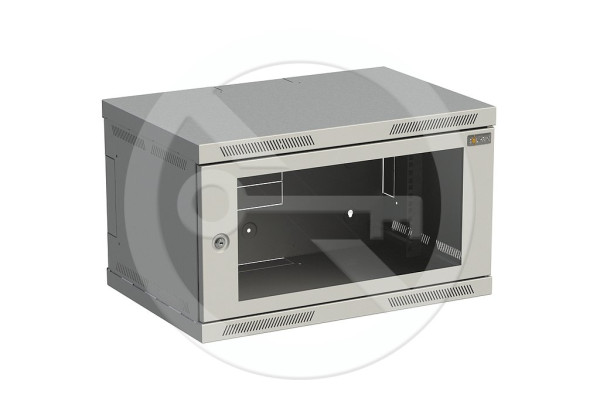 Solarix Solarix Rozvaděč nástěnný SENSA 6U 400mm, dveře sklo, RAL 7035, SENSA-6U-64-11-G