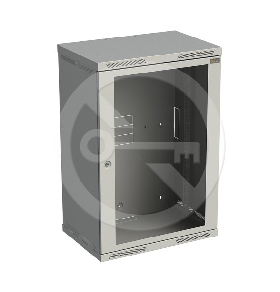 Solarix Solarix Rozvaděč nástěnný SENSA 18U 400mm, dveře sklo, RAL 7035, SENSA-18U-64-11-G