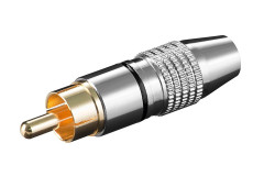 goobay goobay Konektor cinch(M) na kabel, černý pruh, zlacený