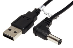 goobay goobay Kabel napájecí USB -> souosý napájecí konektor 5,5x2,1mm, lomený 90°, 0,5m