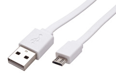 ROLINE ROLINE USB 2.0 kabel, USB A(M) - microUSB B(M), 1m, plochý, bílý