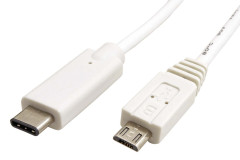 Value Value USB 2.0 kabel microUSB B(M) - USB C(M), 2m, bílý