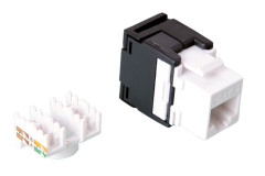 Value Value Keystone konektor RJ45 kat. 6, bílý, nestíněný, 180°, montáž bez nástrojů