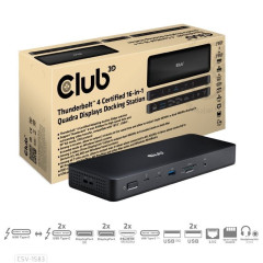 Club 3D Club3D Dokovací stanice USB-C 16v1, 3xDP, 2xHDMI, 1xUSB-C, 3xUSB, 1xRJ45, 1x3.5mm, černá
