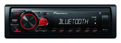 Pioneer Pioneer MVH-230 autorádio s USB a Bluetooth s integrovaným mikrofonem červené