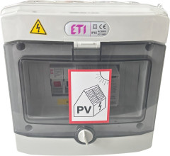 JK Elektrický rozvaděč pro FVE, 1 string, 1 svodič, 1000V DC