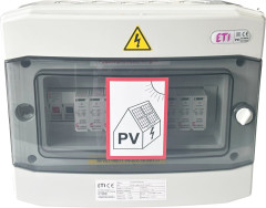 JK Elektrický rozvaděč pro FVE, 2 stringy, 2 svodiče, 1000V DC